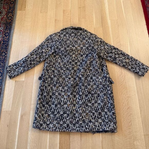 Zara Black and Brown Textured Coat - Picture 6 of 9